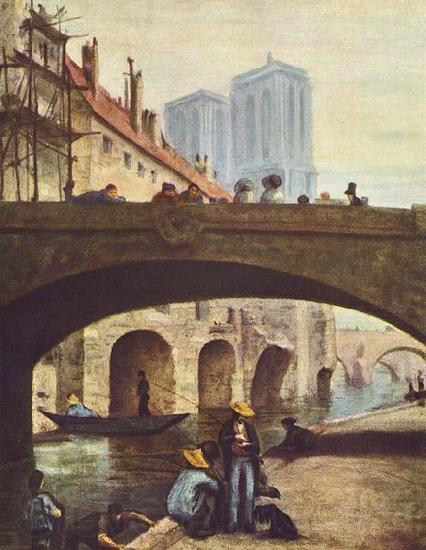Honore Daumier Der Kunstler vor Notre-Dame France oil painting art